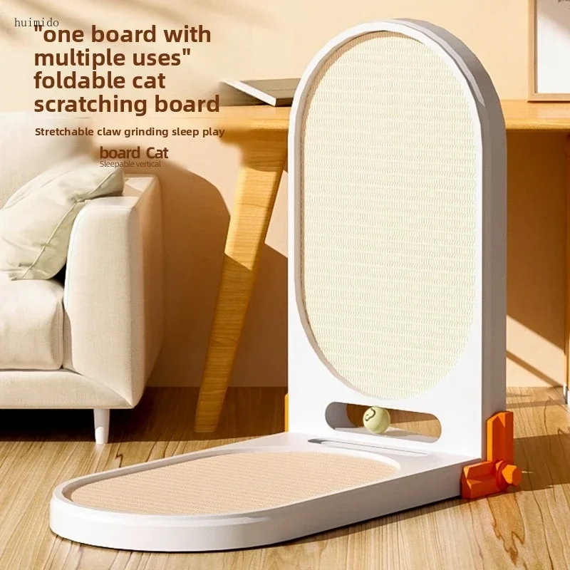 Cat scratching post integrated cat nest vertical L shape foldable wear-resistant anti-chip scratch corrugated cat paw board