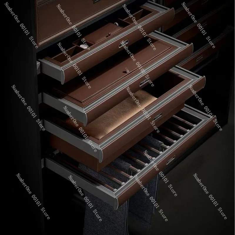 Aluminum Alloy Telescopic Wardrobe Jewelry Box Drawer Pull Out Trouser Rack Closet Basket Organizer Multi Function Pants Hanger
