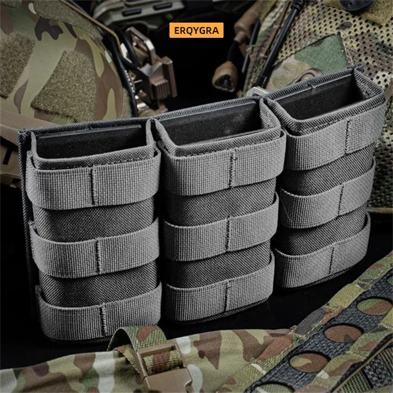 Erqygra coldres de caça tático rápido 7.62 triplo mag molle bolsa longa pistola revista paintball airsoft sistema acessórios