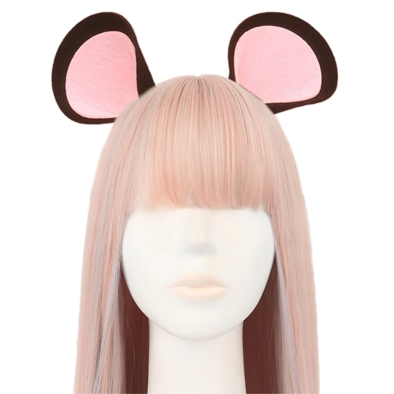 Lovely Plush Cartoon Mouse Ear Headband Adult Kids Funny Headpiece Carnival Party Hairband Halloween Cosplay Costume Props