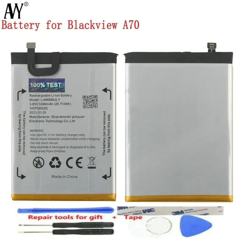 For Blackview A70 Original Battery 5380mAh Rechargeable Li-Ion Batteria Mobile Phone Accessories