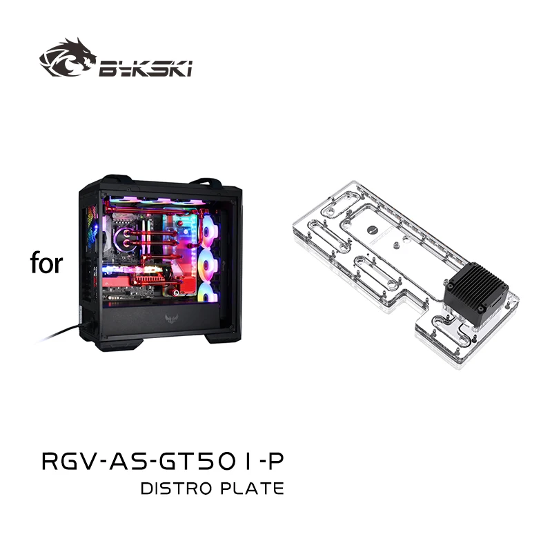 BYKSKI High Quality Acrylic Board Water Channel Kit Solution for ASUS TUF GAMING GT501 PC Case Support DDC Pump RGV-AS-GT501-P