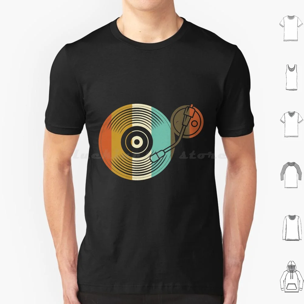 Record Vinyl-Retro Record Player-Dj Vintage T Shirt Cotton Men Women DIY Print Vinyl Record Vinyl Dj Music Turntable Retro Idea