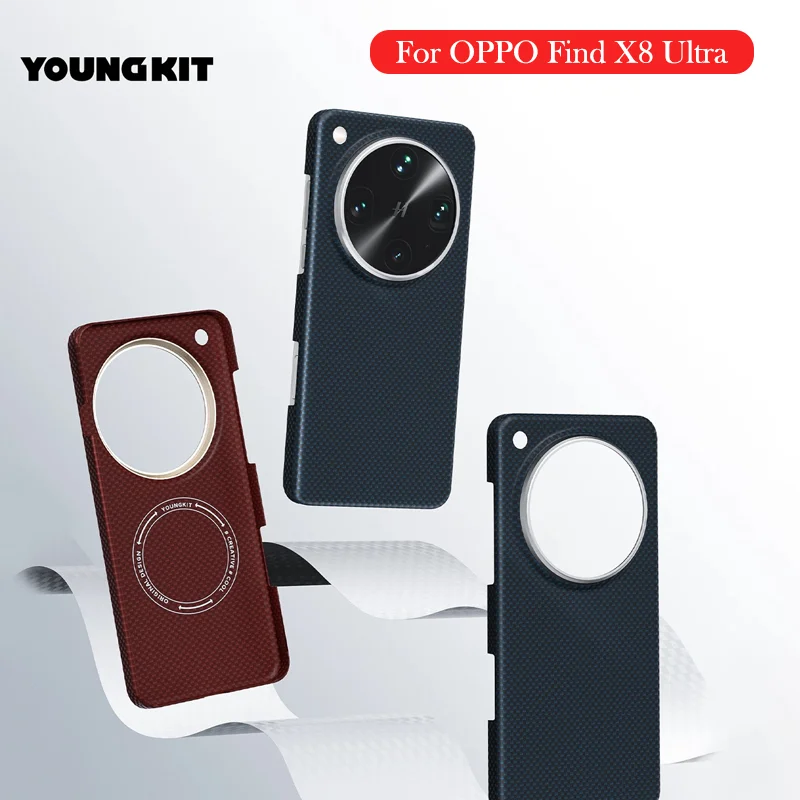 

YOUNGKIT Carbon Fibre Case For OPPO Find X8 Ultra Kevlar Wireless Charging Back Cover Case for OPPO FIND X8 Ultra 5g