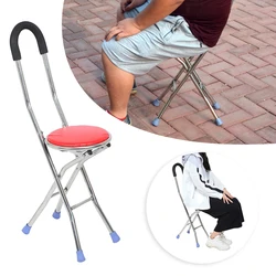 Foldable Walking Stick Chair For Elderly Portable Lightweight Folded Chair For Home/Outdoor