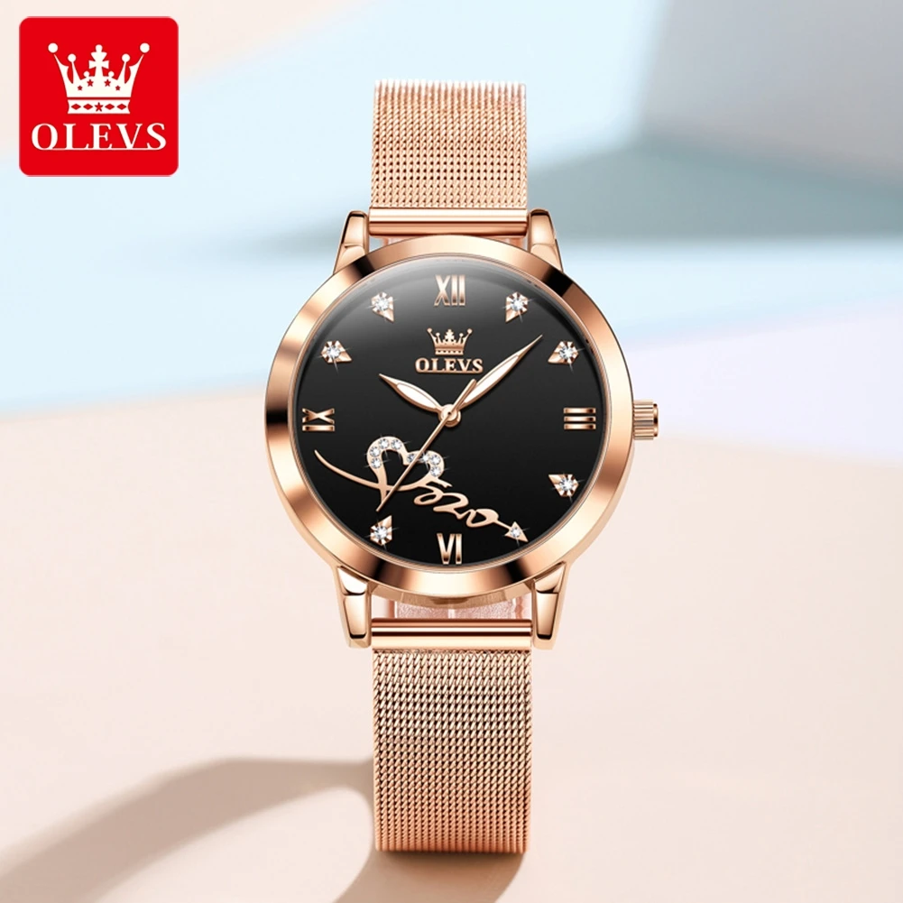 

Olevs Luxury Bracelet Quartz Watches For Women Fashion Waterproof Watches For Women's Stainless Steel Luminous Ladies Wristwatch