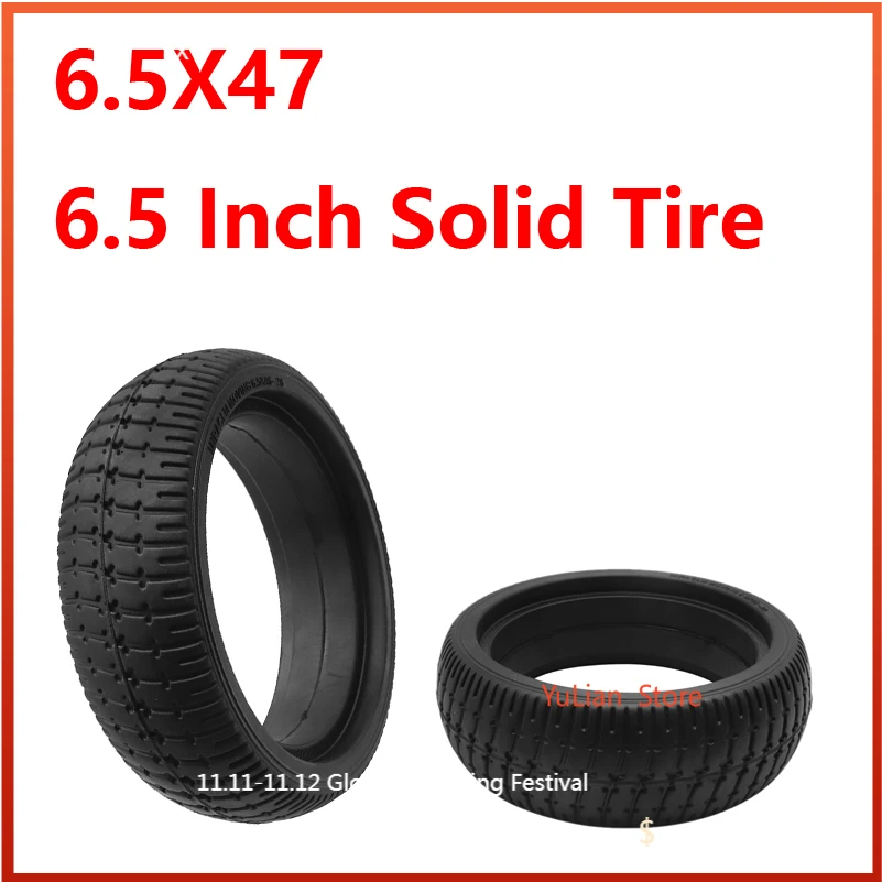 6.5X47 6.5 Inch Solid Tire For Electric Scooter Wheels Balance Car Scooter Accessories 6.5X47 6K Non Inflation Tire 6.5*47