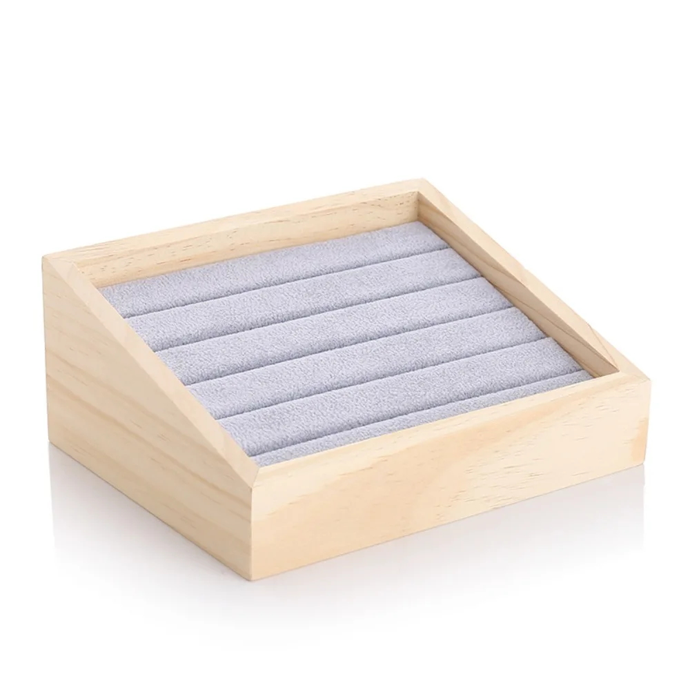 

Деревянный поднос для демонстрации ювелирных изделий, настольные украшения, бархатный/кожаный кулон, серьги, подставка, держатель, стеллаж для хранения, реквизит для счетчика