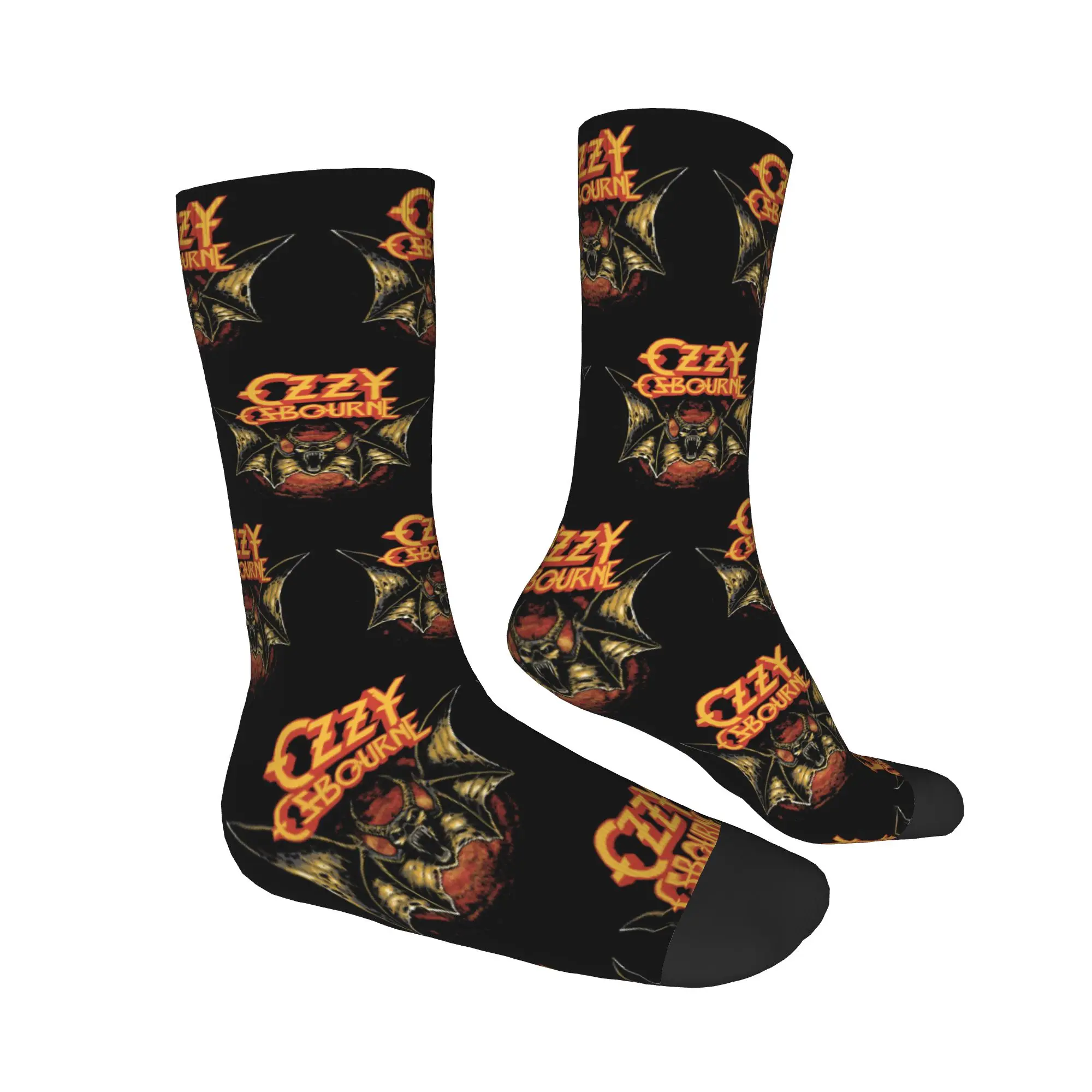 ถุงเท้าคูลเฮฟวี่เมทัลร็อค ออซซี่ ออสบอร์นผู้ชายผู้หญิงถุงเท้ากีฬาฟุตบอลพิมพ์ลาย 3 มิติที่อบอุ่น