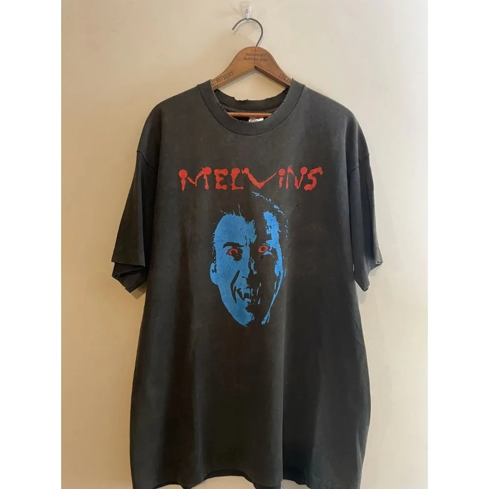 American Retro Style 90s Retro Melvins Band Dracula Style Men's T-shirt Summer New Men's and Women's Fashionable Streetwear