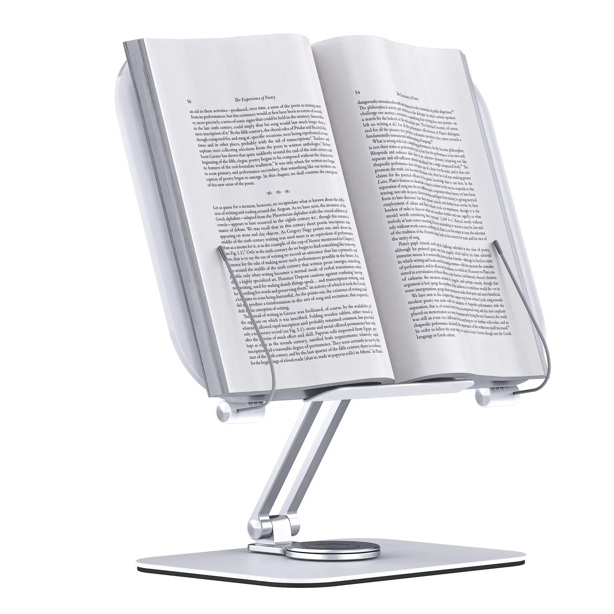 

Boneruy 360 Rotatable Reading Stand Foldable Desktop Riser Multi Heights Angles Adjustable Document Holder Cooking Book Stands