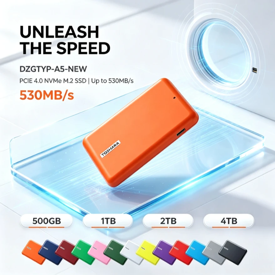Original A5 Orange/Wind Red/Pink Portable External HDD USB3.0 High Speed Storage Hard Drive for Laptop Windows File Data Backup