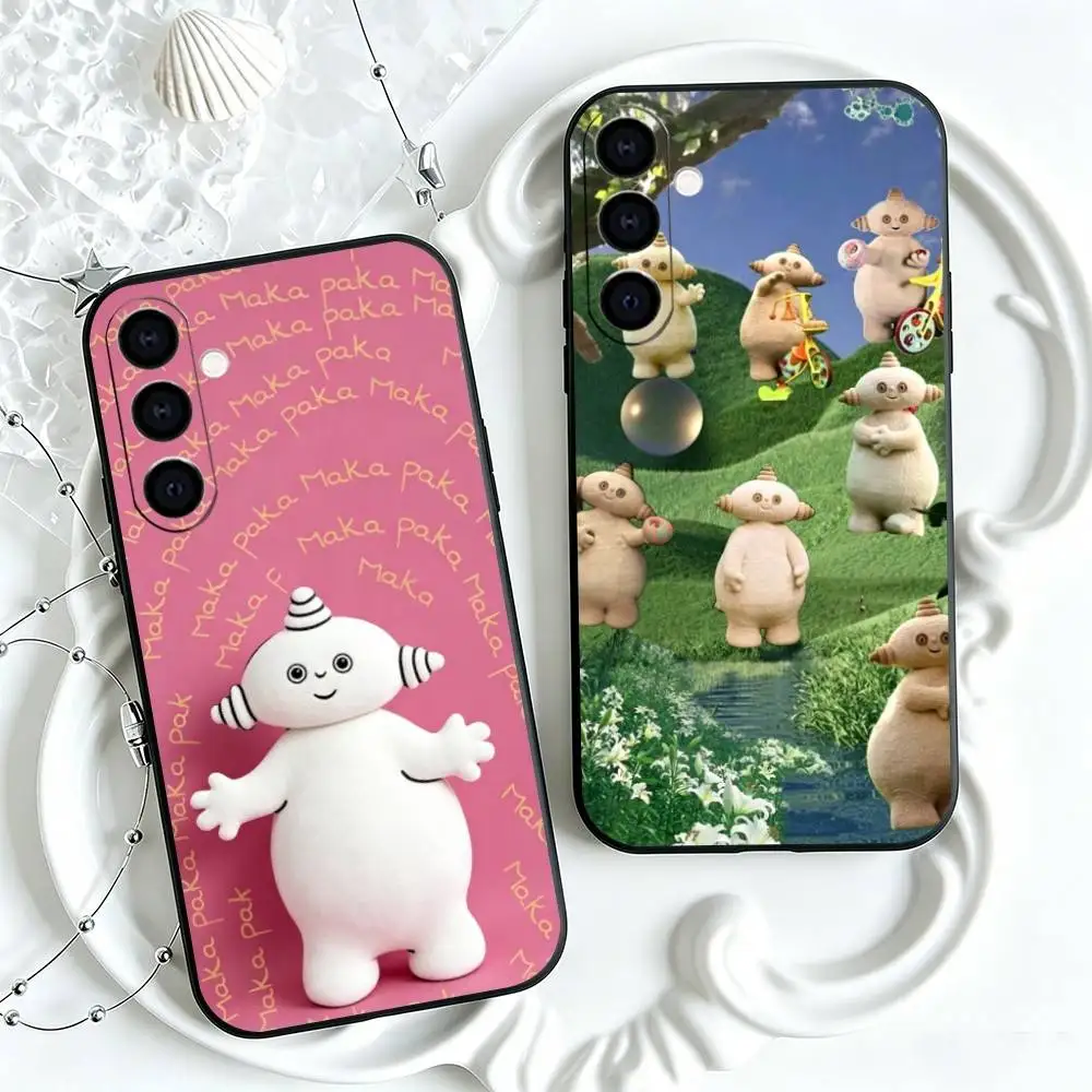 Cute Cartoon M-Makka P-Pakka Phone Case For Samsung Galaxy A73,A72,A71,A70,A53,A52,A51,Others Soft Black Cover
