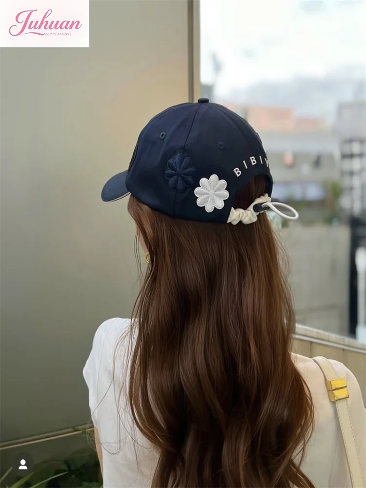 Japanese Fashion Casual Letter Embroidered Caps Autumn and Winter New Girl's Woman's Sweet Baseball Hats Student Daily Sun Hat