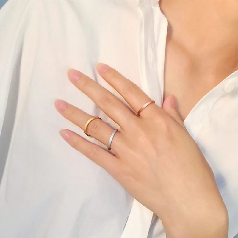 2mm Thin Stackable Ring Stainless Steel Plain Band Knuckle Midi Ring for Women Girl Size 3-10