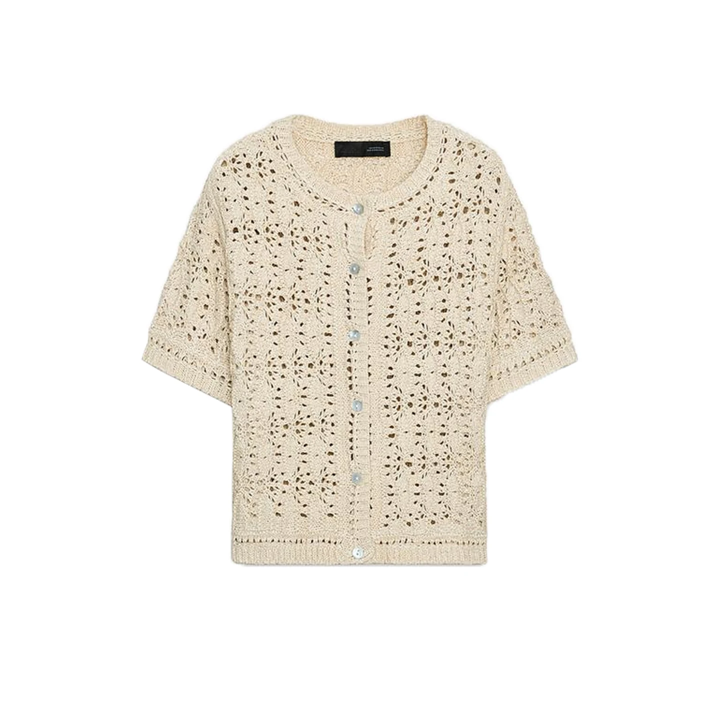 

Summer New Arrival Women's Knitted Hollow out ort Sve round Ne Coat Single Button Sli Commute Slim Fit Polyester F...