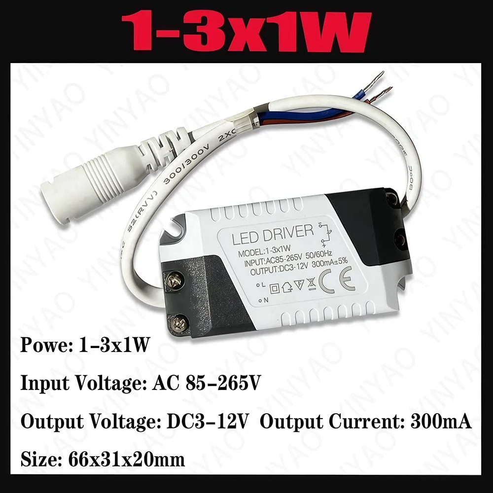 3-36W LED Driver Power Supply AC85-265V To DC3-12V 12-26V 24-46V 36-63V 54-87V 75-135V For LED Lighting Transformer Accessories