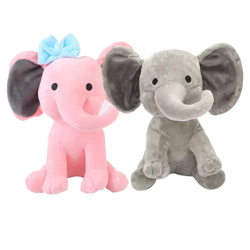 23cm Comfort Sleeping Elephant Doll Pink Grey Elephant Plush Toy for Children, Birthday Gifts, Holiday Gifts