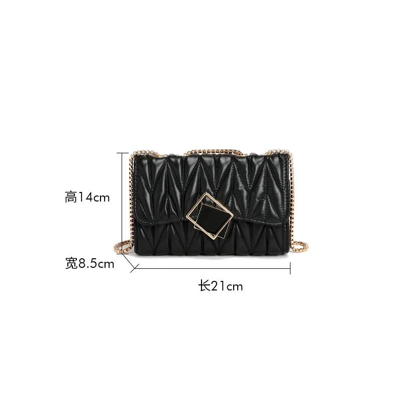 Summer women's bag 2024 fashion trend chain pleated shoulder crossbody bag