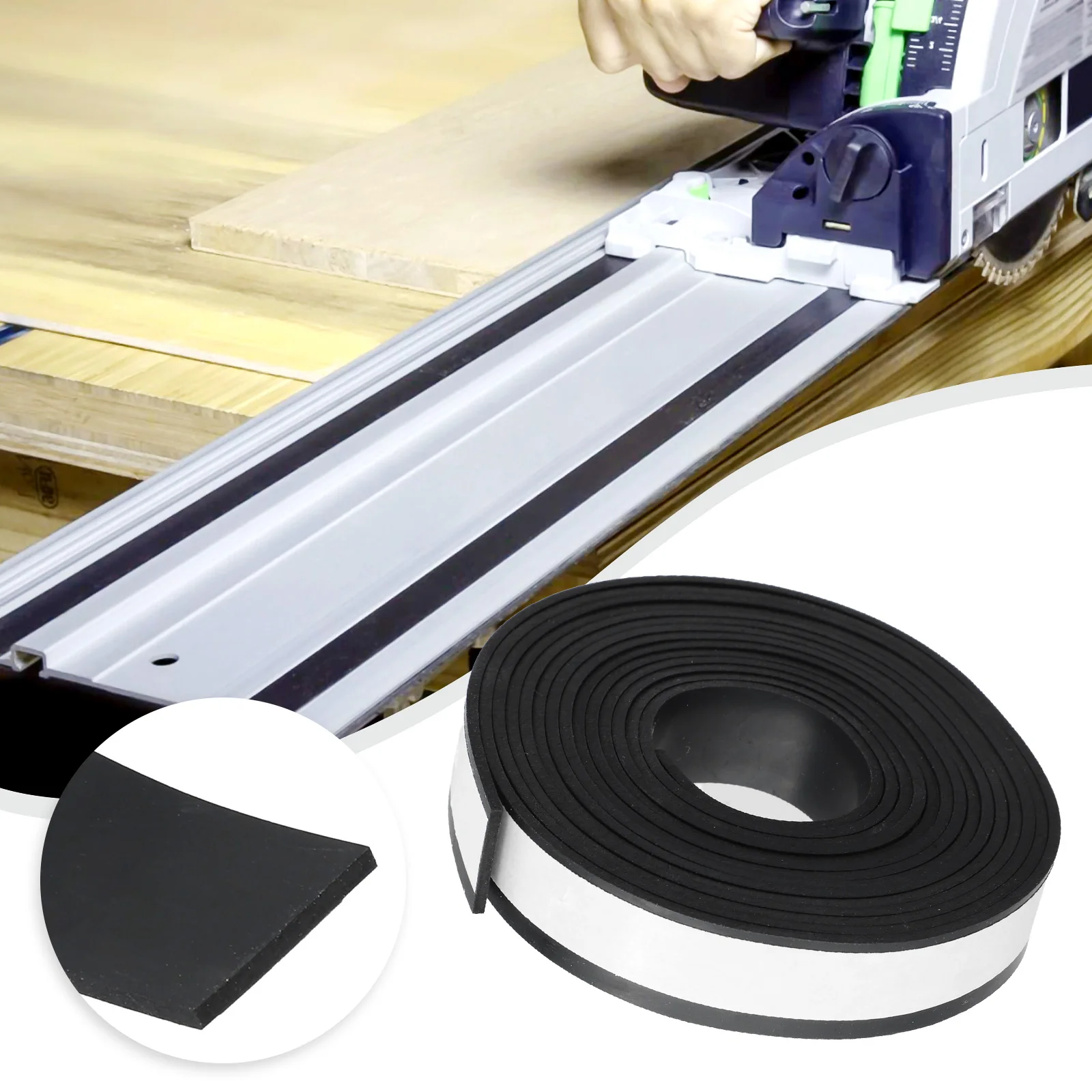 Guide Rail Splinter Guard Replacement Strip 3 Meter Black Rubber For SP6000 Saw Cutting Tool Accessories