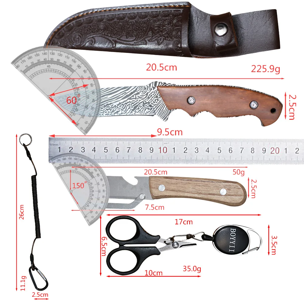 Stainless Steel Pocket Knife,Fruit Kitchen Knife Set,Lanyard, Peeler,PE Braided Line Scissors, Portable Small Straight Knife