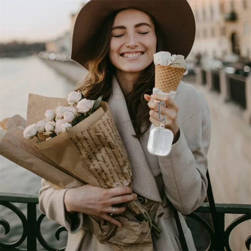 حافظة سماعة أذن من البولي يوريثان الناعم اللامع مع خطاف لأجهزة Apple Airpods Pro 2 2022 Pro2 الجيل الثاني Air Pods 3 2 1 غطاء الجيل الثالث