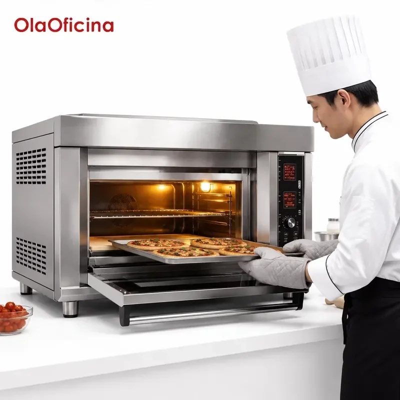 Electric Automatic Baking Oven Stone Baking Pan Two Layer Dual Capacity For Hotel Kitchen Commercial Use