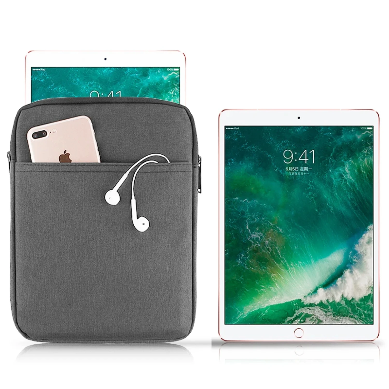 Stylish and Reliable Protective F8 Tablet Sleeve Bag with Zipper Closure - Durable Cushioned Case for Electronics and Accessorie