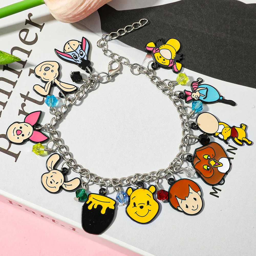 

Disney Kawaii Bracelet Charm Anime Cartoon Characters Tigger & Pooh Pendant Bangle Bracelet for Best Friend Jewelry Accessories