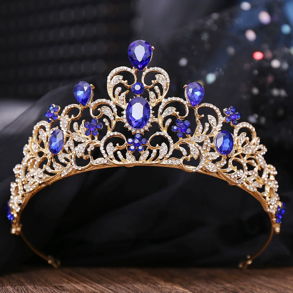 แฟชั่นทองเงินสีคริสตัล Rhinestone Princess Tiaras และมงกุฎเครื่องประดับผมเจ้าสาวงานแต่งงานอุปกรณ์เสริมผมสําหรับผู้หญิง