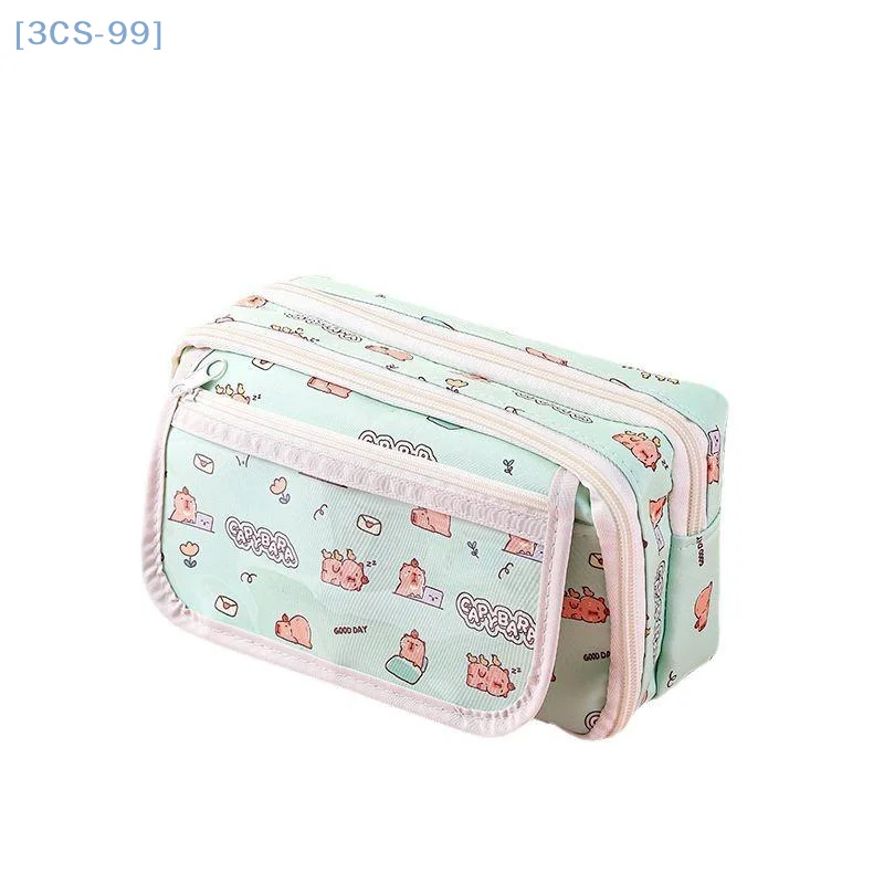 【3CS99】Cartoon Cute Capybara Pencil Case Students Multi-Functional Pen Bag Stationery Storage Box Large Capacity Stationery Box