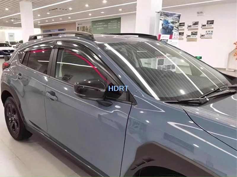 Car Style Window Visor 4pcs For Subaru Crosstrek 2024 + Rain Sun Screen Shelter Trim Weather Shield Accessories Exterior Sticker