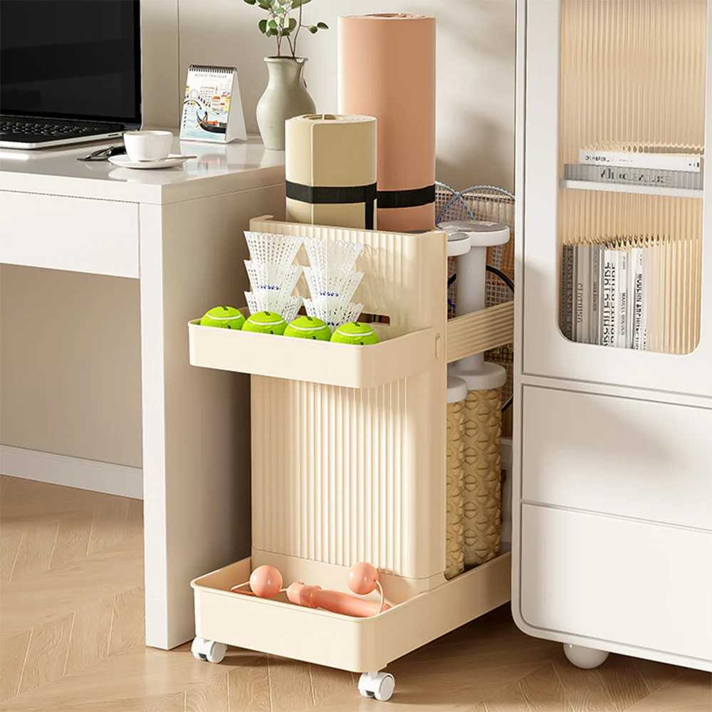 Cream-style storage storage sofa side cabinet living room landing ornaments moving cartdisplay storage table