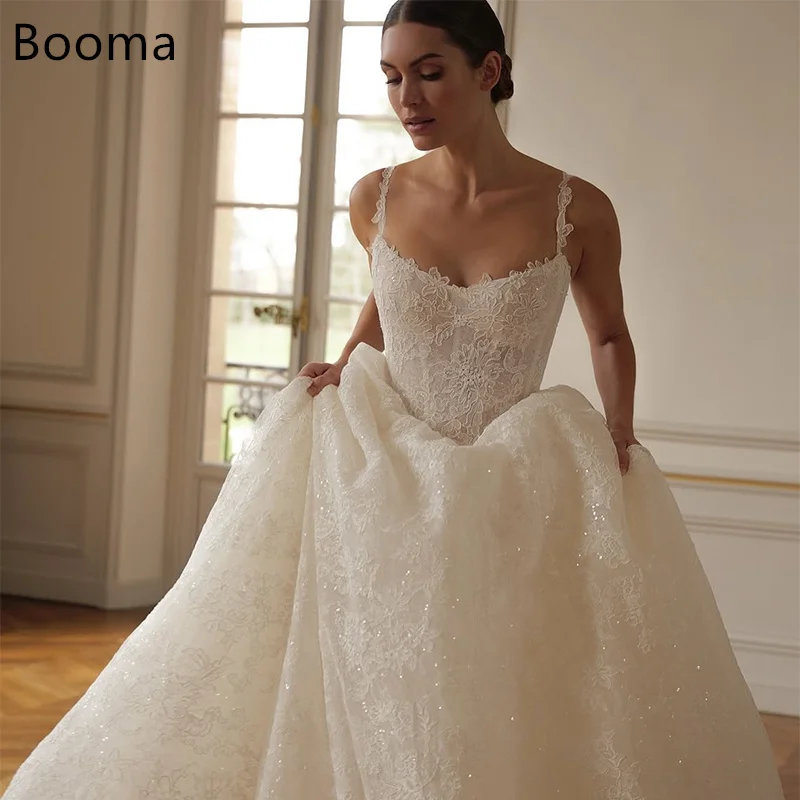 

Booma A-Line Spaghetti Strap Lace Princess Long Wedding Dresses Sleeveless Brides Gown Custom Made 2025