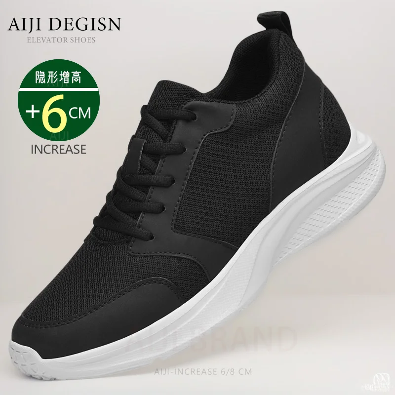 أحذية زيادة الارتفاع للرجال ، أحذية زيادة الطول ، نعل مصعد قابل للتنفس ، أحذية رياضية للرجال بطول 6 ، JIT