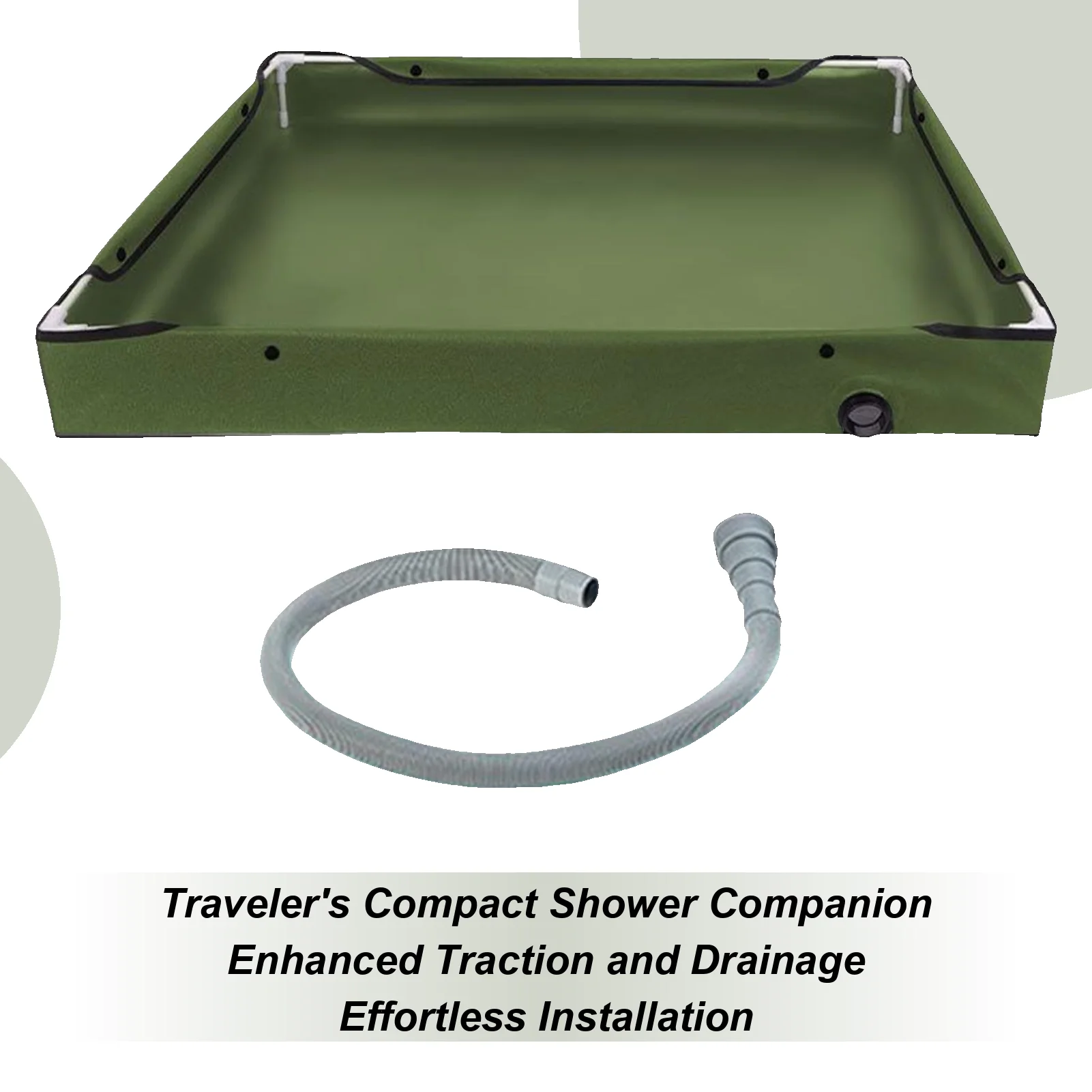 

Outdoor Shower Pan Foldable Portable Shower Floor For RV Bathing Tray With Drain Pipe For Adults Travel Adventurer Climbing