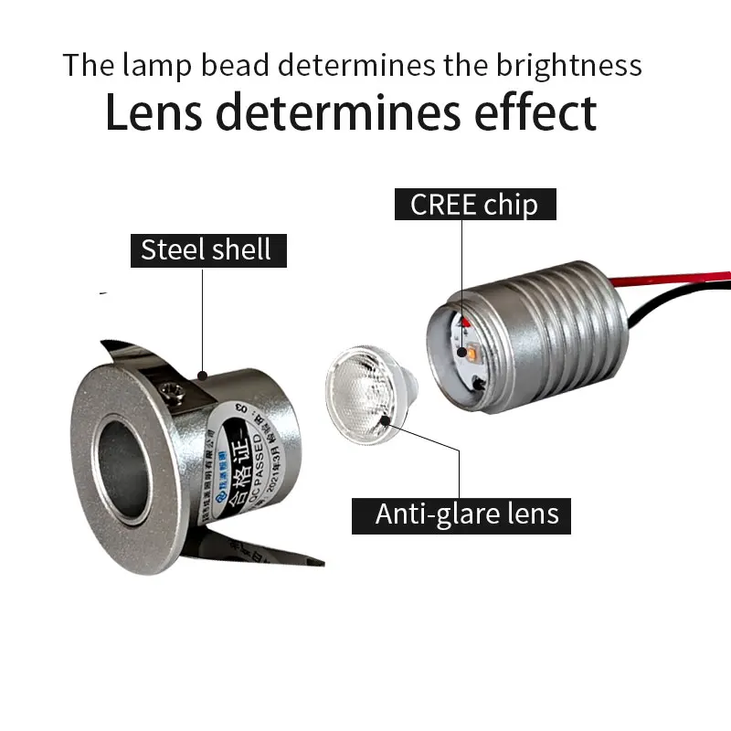Miniluz descendente empotrada para techo, foco antideslumbrante con Kit de controlador, 28mm, 1w, 3w, 110v, 220v