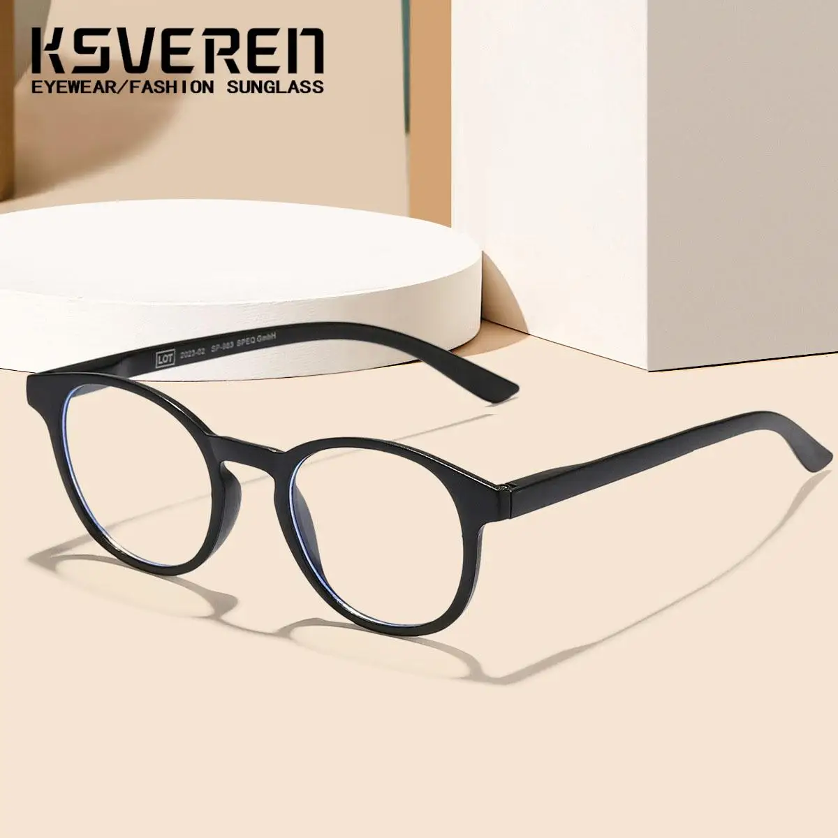 KSVEREN 여성 타원형 독서 안경 안티 블루 라이트 광학 안경 컴퓨터 독서 안경 맞춤형 처방 안경