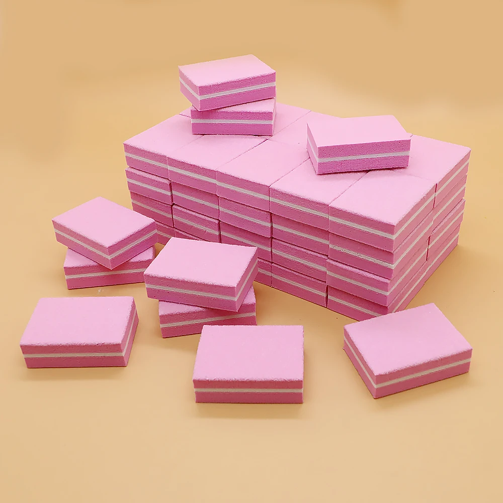 

200Pcs Double-sided Mini Nail File Buffer Block Colorful Square Sponge Nail Buffing Sanding File Blocks Pedicure Manicure Tools