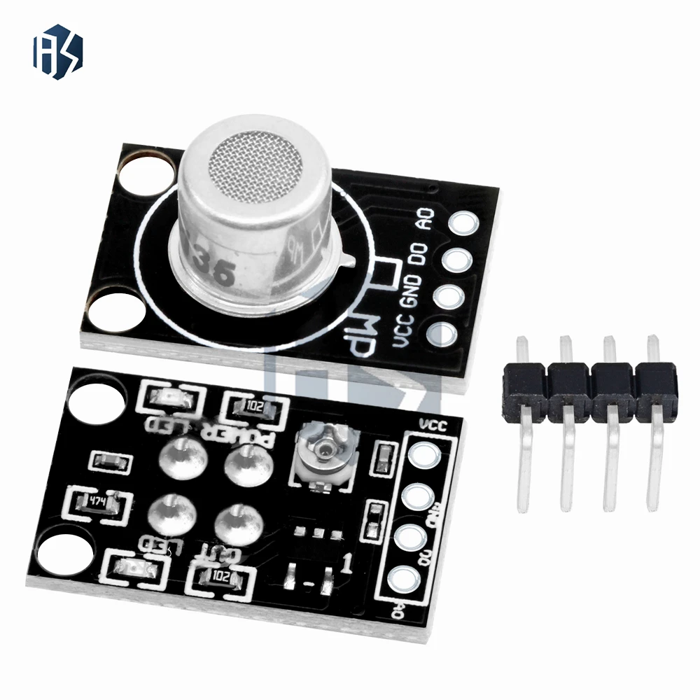 وحدة استشعار جودة الهواء للكشف عن الغاز المتعددة – MP-2/MP-4/MP-135/MQ-135، متوافقة مع MQ-2/MQ-4، مصممة لـ Arduino