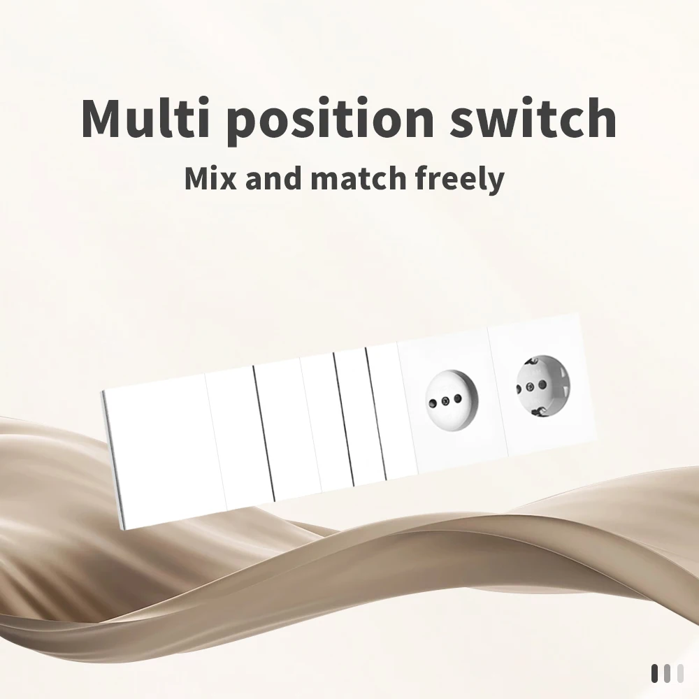 White Integrated Panel Rocker Switch Power Sockets Button Light Switch Skin Feel Paint Wall Socket Embedded DIY Combination Home