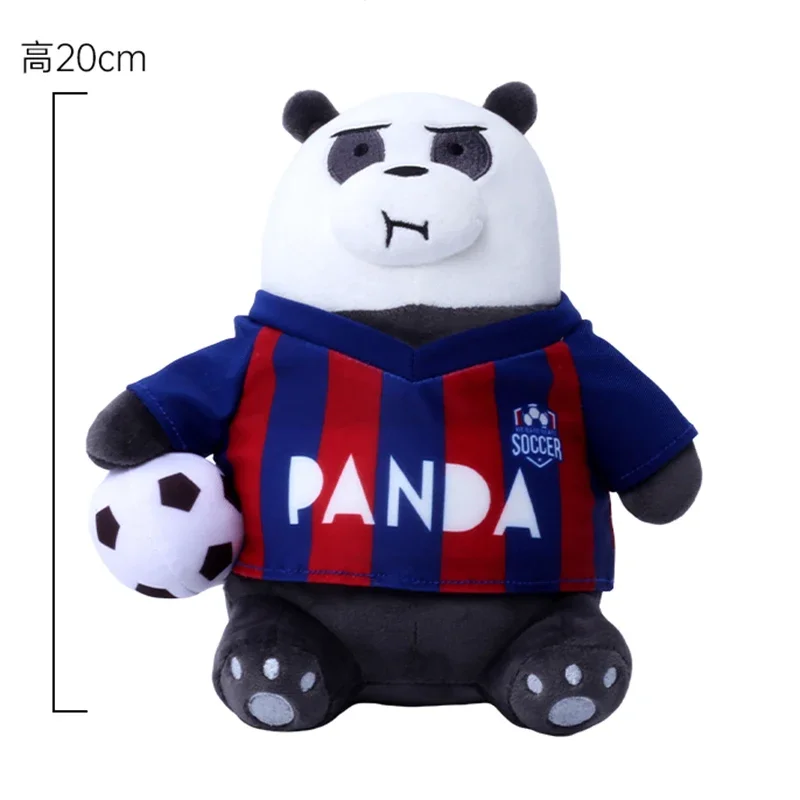 20cm We Bare Bear Stuffed Animal Toy Sports Series Oornaments Cute Bear Football Doll Swimming Plush Doll Taekwondo Models