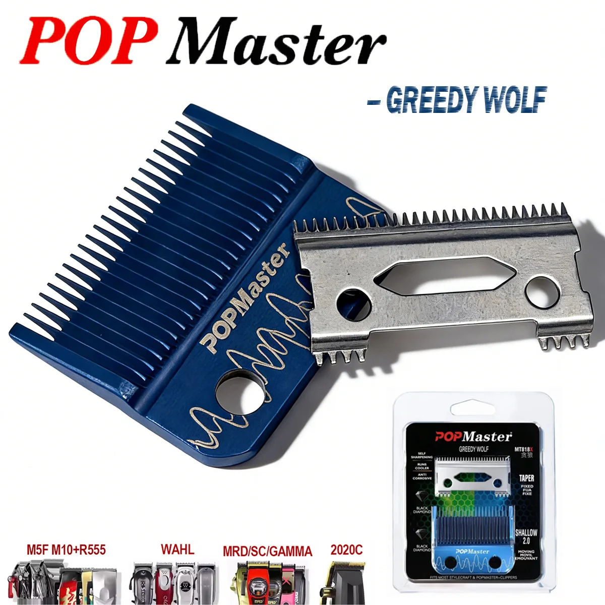 

Новое покрытие POPMaster Blue MT818X BRDCLIP DLC для BRD106 NG-X1 V001 V003 MRD Замените лезвия профессиональной машинки для стрижки волос