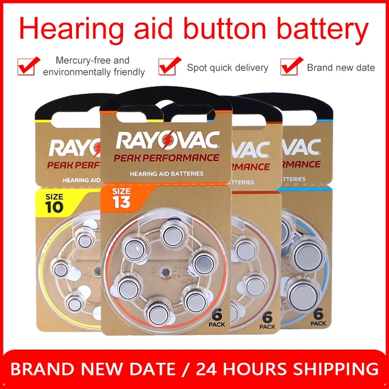 6 Pcs A312 10 A13 675 Pr41 Hearing Aid Batteries 60pcs / 10 Cards 1.45v Zinc Air Battery For Bte Cic Ric Oe Hearing Aids