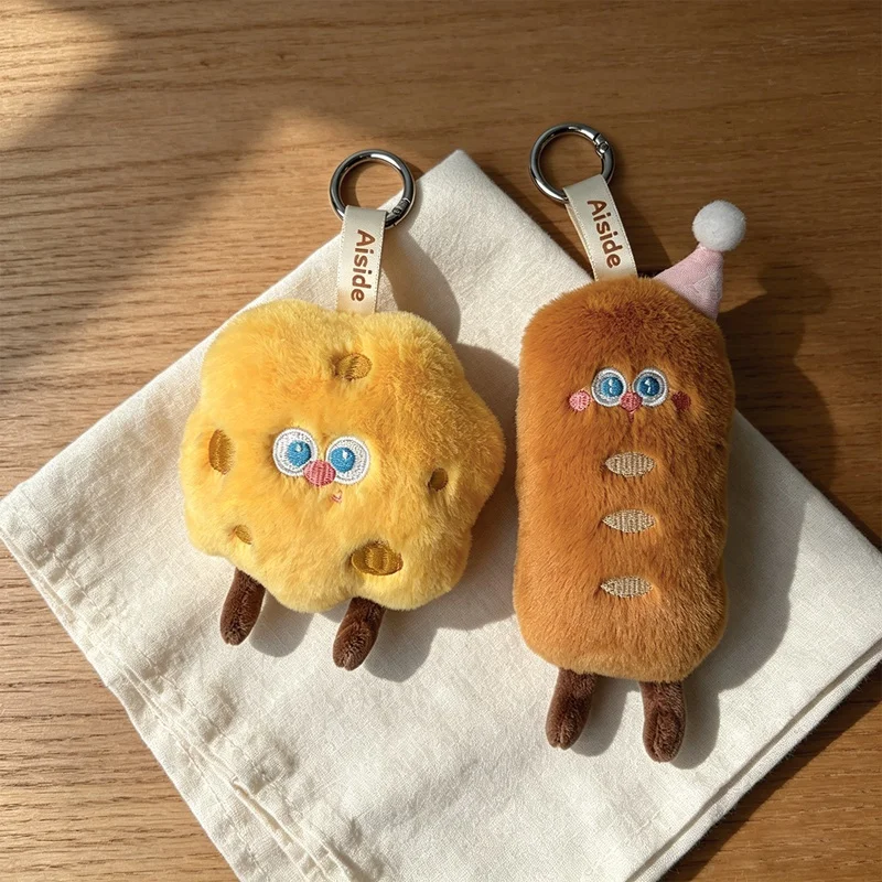 Kawaii Simulation Food Plush Key Ring Cute Donut Bread Cookie Plush Pendant Soft Bag Accessory Sweet Birthday Party Gift