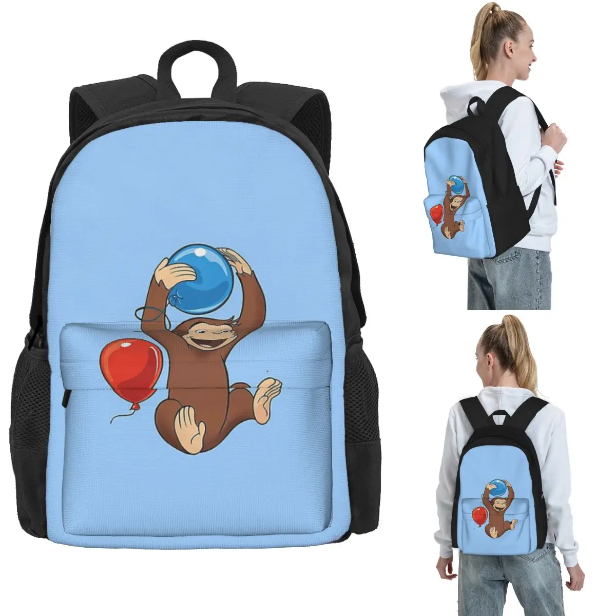 Curious George Backpack Hot Sale Daypack Large Capacity Boys Girls BookBag School Bag Shoulder Bags for Men Women