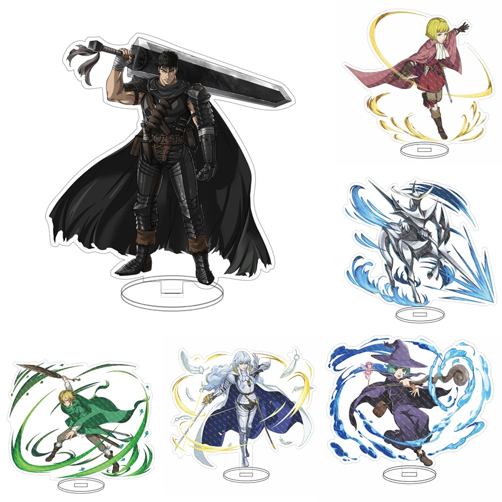 Figura acrílica de Guts, Serpico y Griffith de la serie Anime Berserk, base de acrílico para decoración de escritorio, regalo para amigos, llavero.