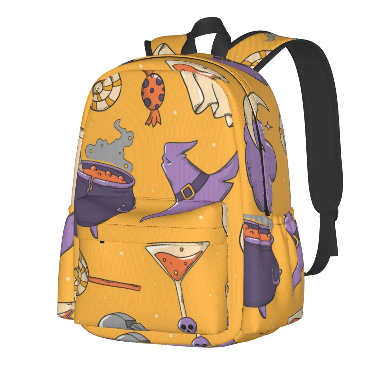 

Halloween Pattern Large Capacity Student Backpack Casual Fashion School Bag Travel Rucksack Daypack Bookbag