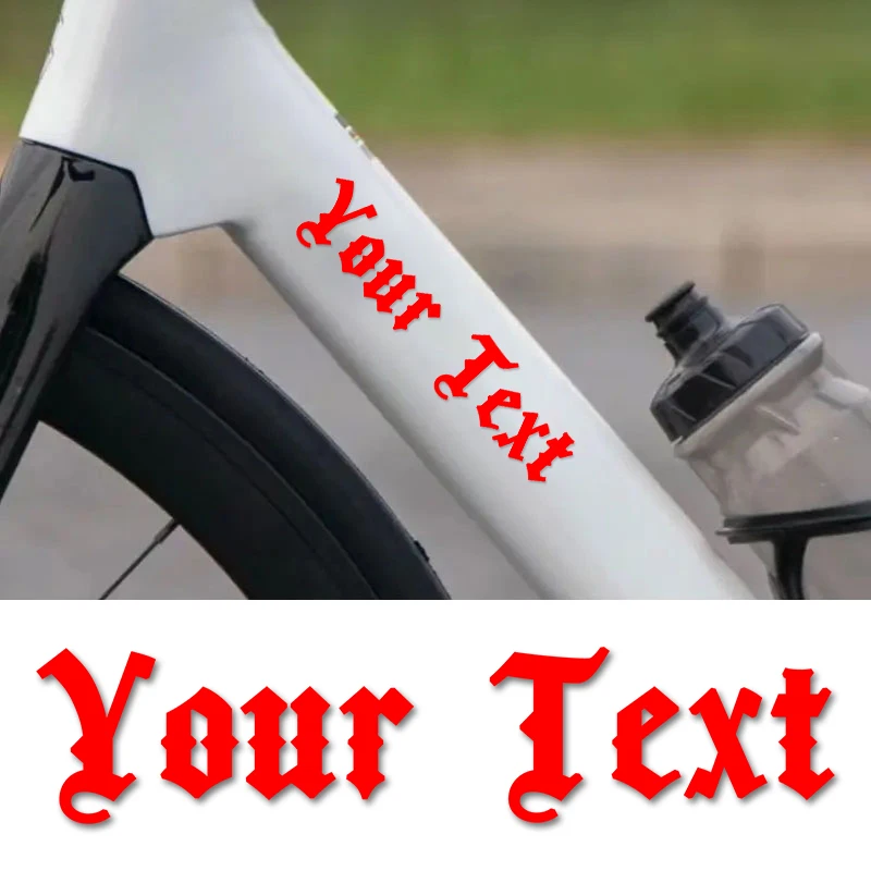 1 قطعة نص مخصص الارتفاع 3.5 سنتيمتر شخصية دراجة ملصق ذاتية اللصق DIY بها بنفسك الطريق الدراجة العلوي أنبوب الإطار المقود خوذة