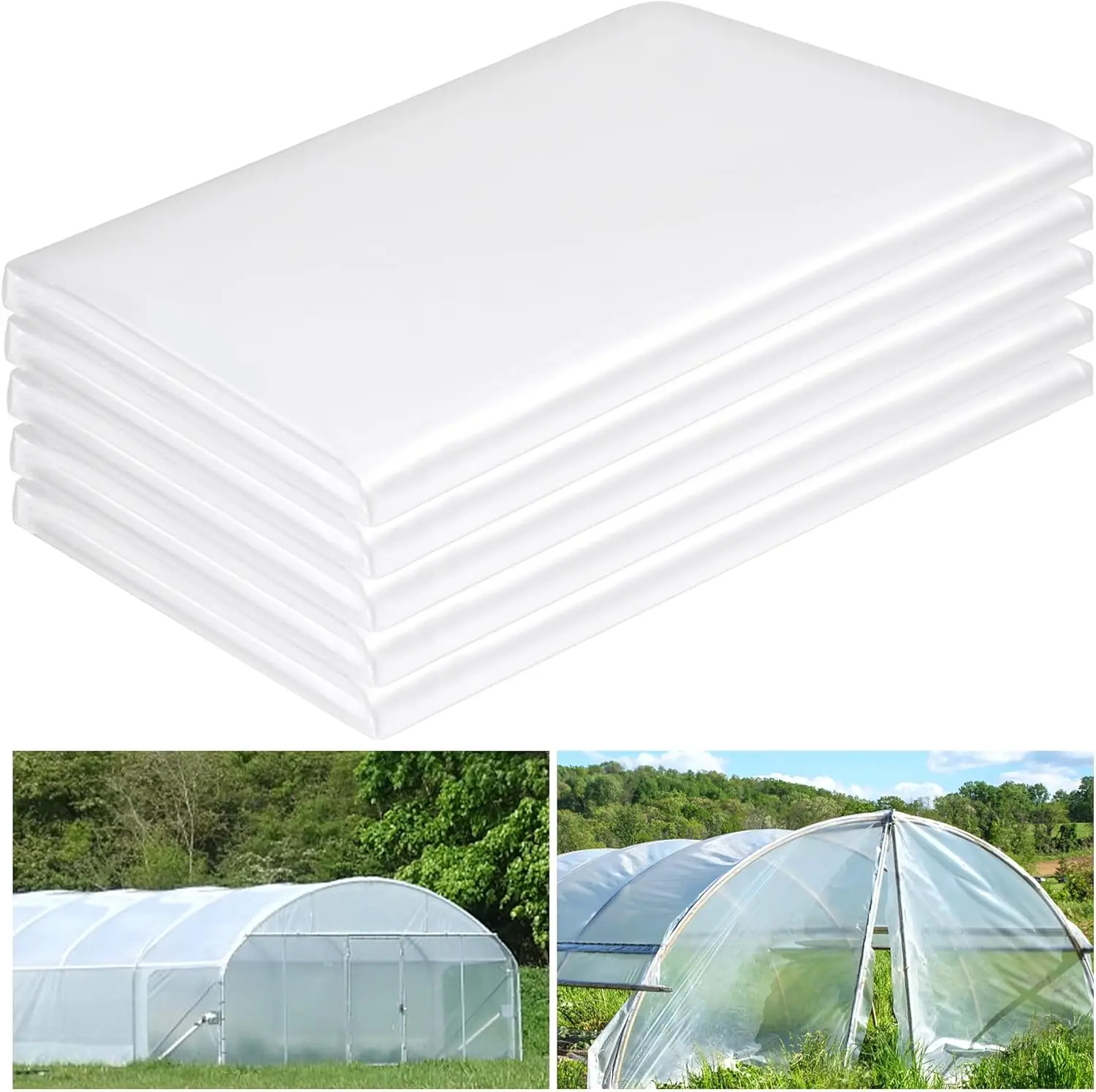 

12x50ft Clear Greenhouse Plastic Sheeting, 6 Mil Heavy Duty Polyethylene Film for Farming, Gardening, Agriculture and DIY